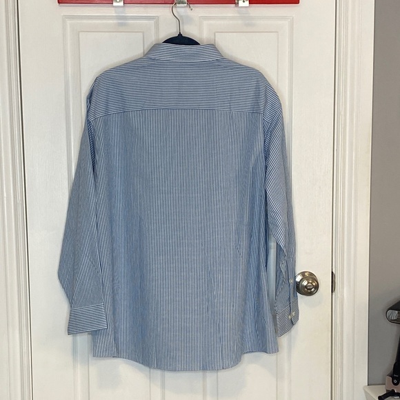 Calvin Klein Blue Gingham Cotton Dress Shirt Business 17.5 32/33 - Picture 7 of 16